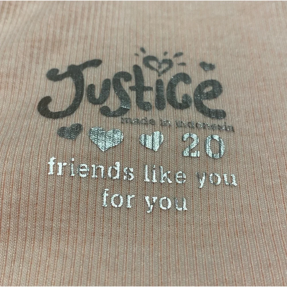Justice Tank Top Girls 20 Casual Orange Glitter Stars Stripes Sleeveless Shirt